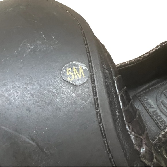 TORY BURCH Snakeskin Embossed Leather Eddie No Logo Ballerina Flats Size 5 - Picture 8 of 8